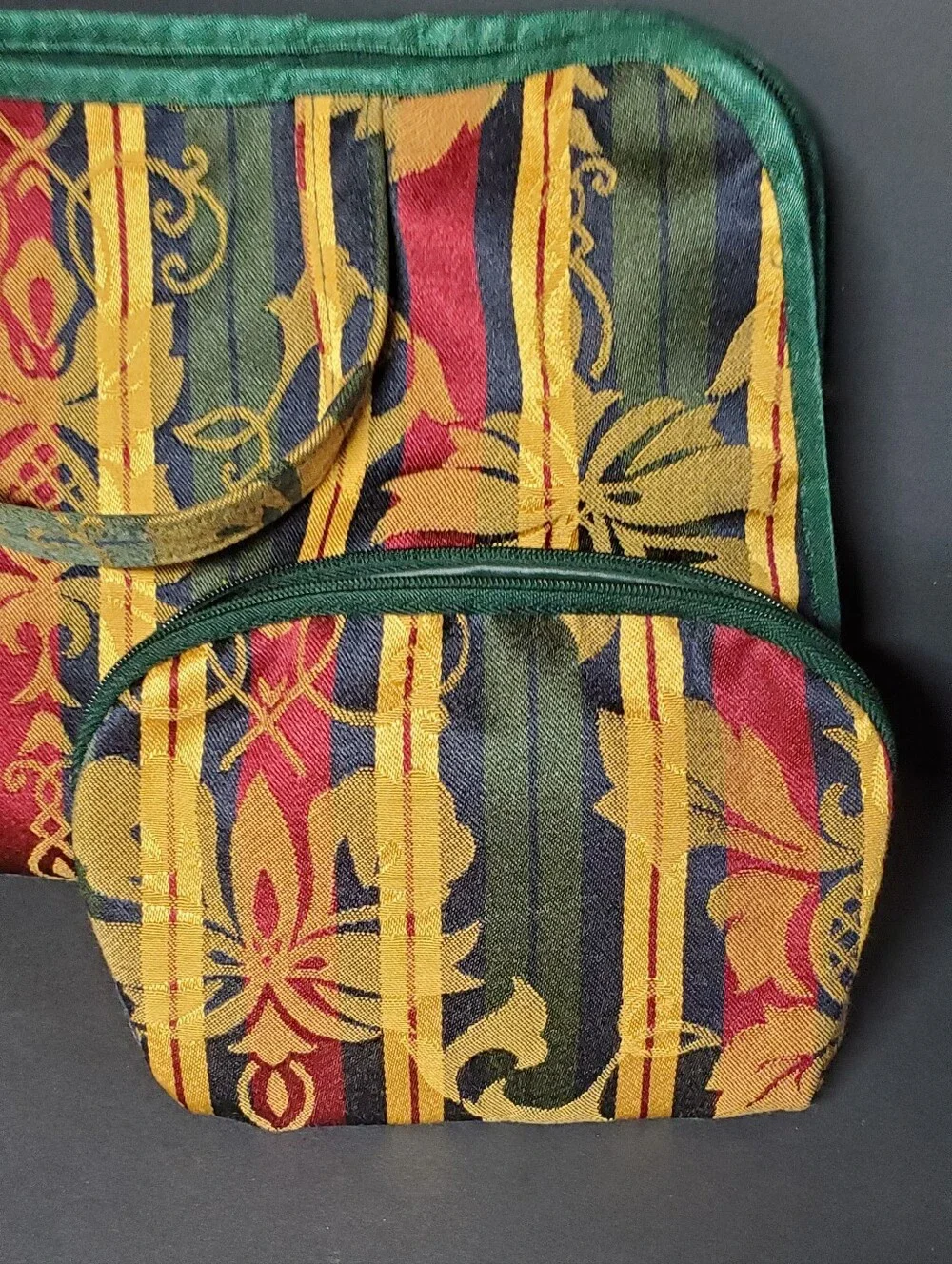 Allegro Pacific Tapestry Cosmetic Bag Set 2 Piece Vintage Style